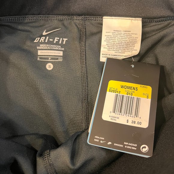 NWT Nike DriFit Skort Golf Tennis Skirt Small Black - Picture 2 of 4